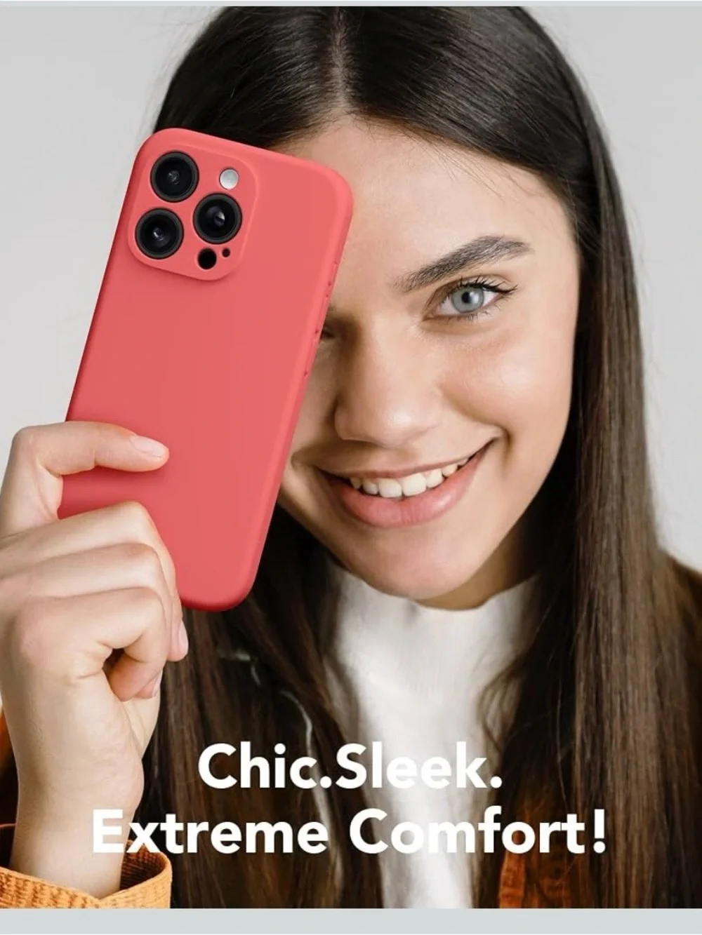 Red Silicone Phone Case for iPhone - 16 Pro Case Lightweight Protective Cover
